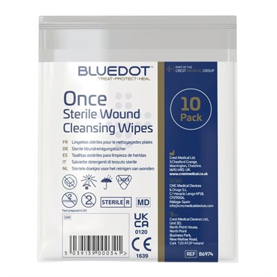 Wound Cleansing Wipes I/Wrap(Pk10) 86974 Crest