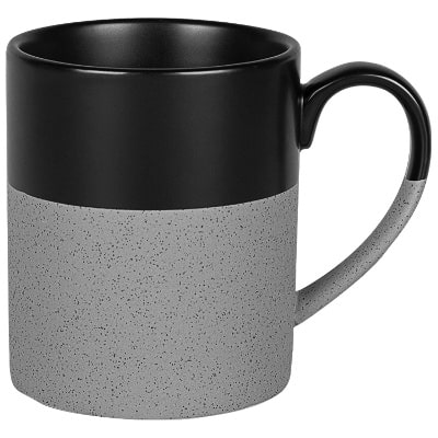 Ceramic gray coffee mug with c-handle blank in 15 ounces.