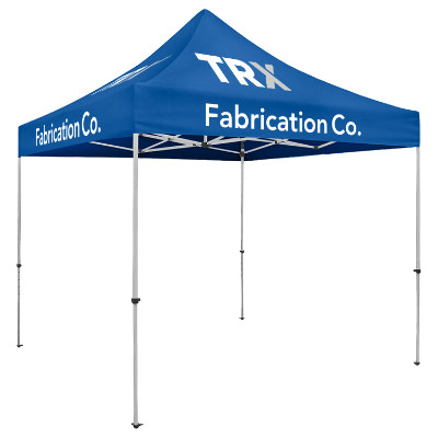 Cobalt 10-ft. tent with custom imprint.