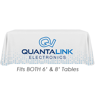 6 foot polyester table cover with full-color all over print.