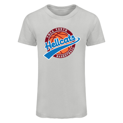Solid athletic grey tee with custom full color logo.