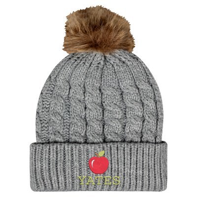 Custom embroidered knit beanie.