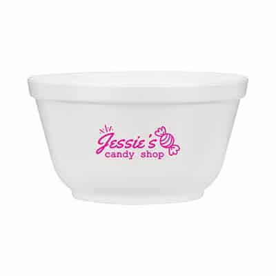 12 oz. squat foam sample bowl with custom imprint.