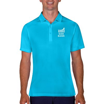 Custom sapphire polo with logo.