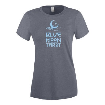 Custom rebel blue women's t-shirt with logo.