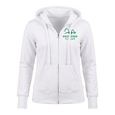 White printable zip up hooded sweatshirt.