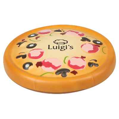 Foam pizza stress ball with custom imprint.