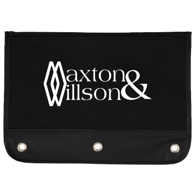 Nylon zippered pencil caddy with custom imprint.