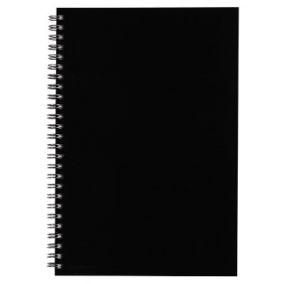 Black notebook.