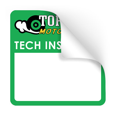 4x4 inch box sticker with full color custom imprint.