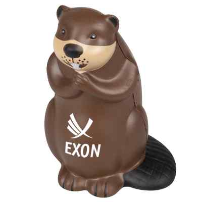 Foam beaver stress ball with custom imprint.