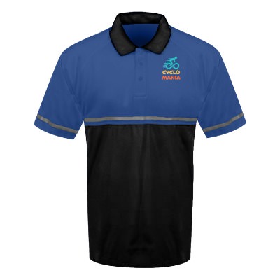 Custom Full Color Black and Blue Polo