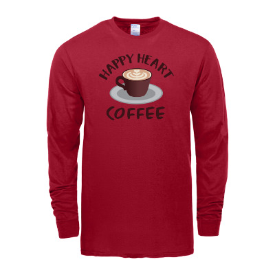 personalized tall long sleeve red t-shirt with imprint.