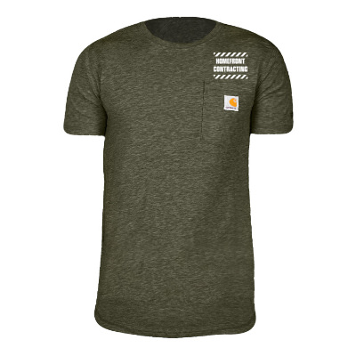 Personalized imprint basil heather short sleeve t-shirt.