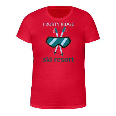 Personalized full color logoed red t-shirt.