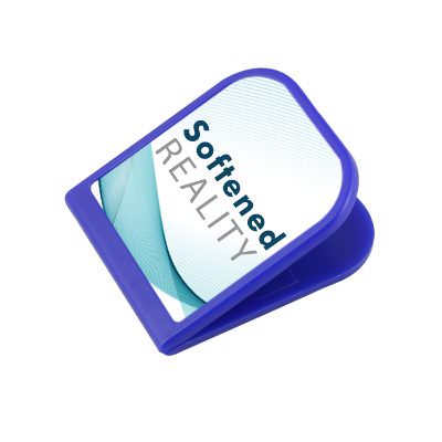 Plastic blue magnetic chip clip full color custom printed.