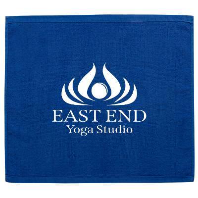 Blue go-go rally towel with custom logo
