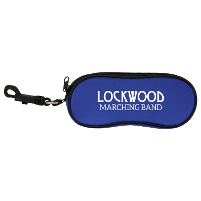 Nylon sunglass holder with custom imprint.