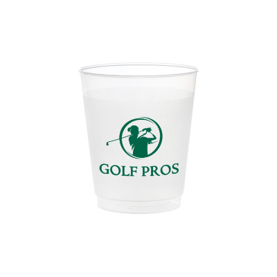 Durable plastic frosted plastic cup with custom logo in 5 ounces.