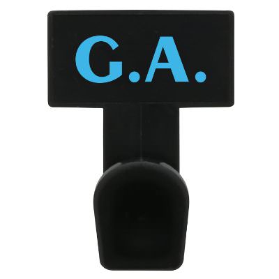 Plastic red auto vent utility clip with customized promotional logo.
