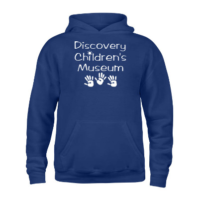Custom teal pullover hooded youth sweatshirt with logo.