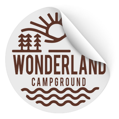 5 inch circle sticker with custom imprint.