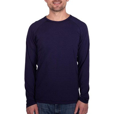 Plain navy long sleeve t-shirt.