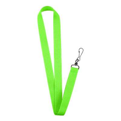 3/4 inch neon blue grosgrain polyester blank lanyard with black j-hook.