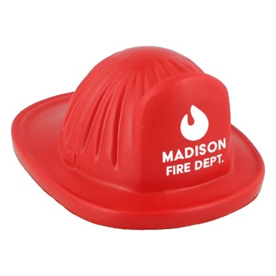 Red foam stress ball with a custom logo.