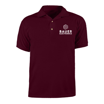 Maroon customized work polo.