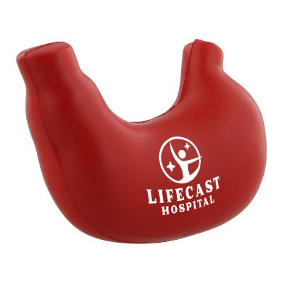 Foam stomach stress reliever imprinted with logo.