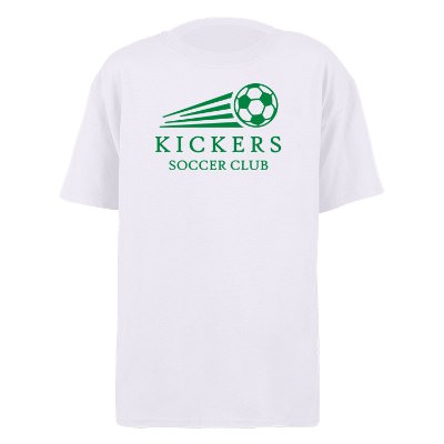 White customized youth t-shirt.