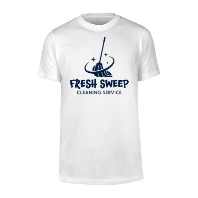 Personalized white unisex t-shirt with logo.