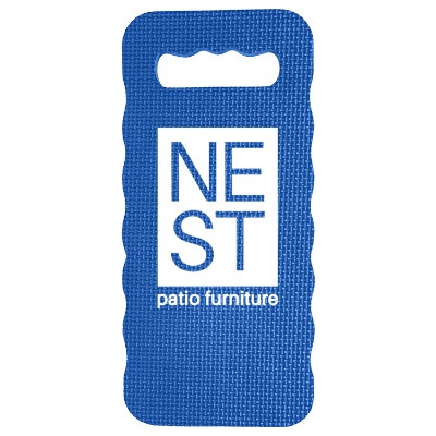 Foam blue custom garden kneeling pad.