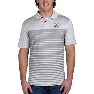 Customized embroidered grey vapor block polo