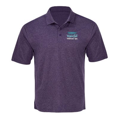 College purple heather with custom embroidered logo.