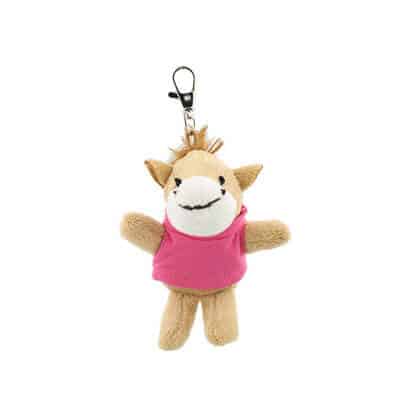 Plush and cotton forest green wild bunch key tag horse blank.