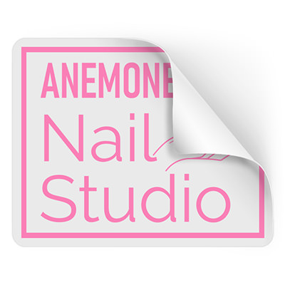 5x4 inch rectangle sticker with custom imprint.