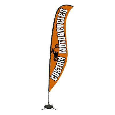 17-ft. stand-up flag with custom logo.