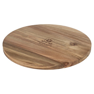 Wooden la cuisine revolving tray with laser engraved personalized imprint.