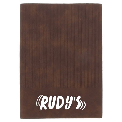 Brown clique ribbed journal and custom imprint.