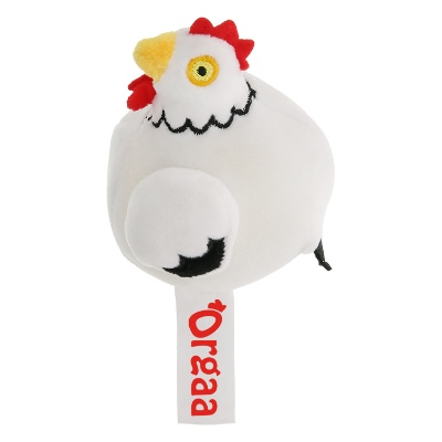 White foam stress ball with a personalized logo.