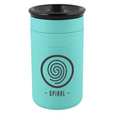 Robins Egg Blue tumbler with custom logo.