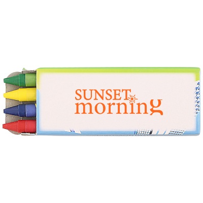 Cardboard 4 pack police crayons with imprinted logo.