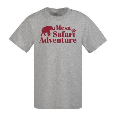 Light heather grey t-shirt with custom logo.