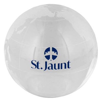 Crystal clear globe paperweight with promotional imprint.