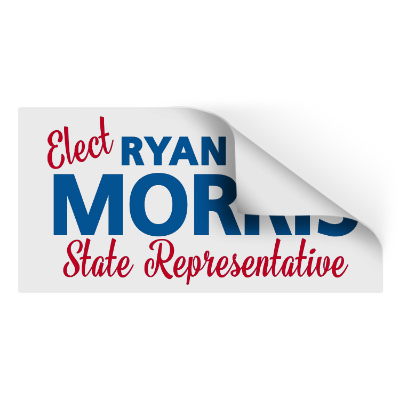 6 inch rectangle bumper sticker with full color custom imprint.
