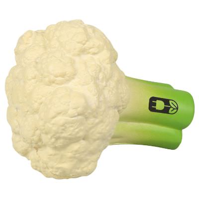 Foam cauliflower stress ball with custom imprint.