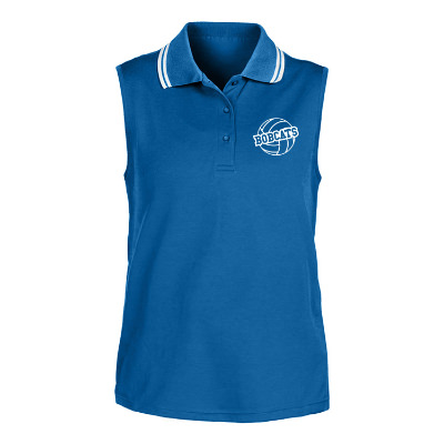 Custom ladies' blue Sleeveless polo
