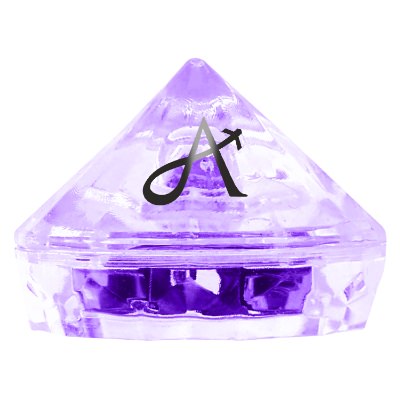 Light up ice cube with custom logo.
